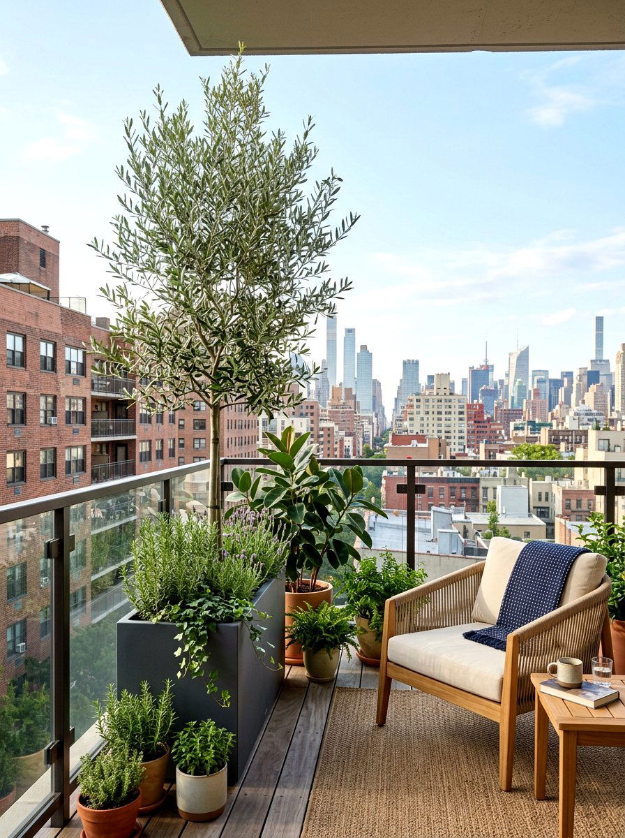 Urban Balcony Greenery - 30 potted olive backyard ideas