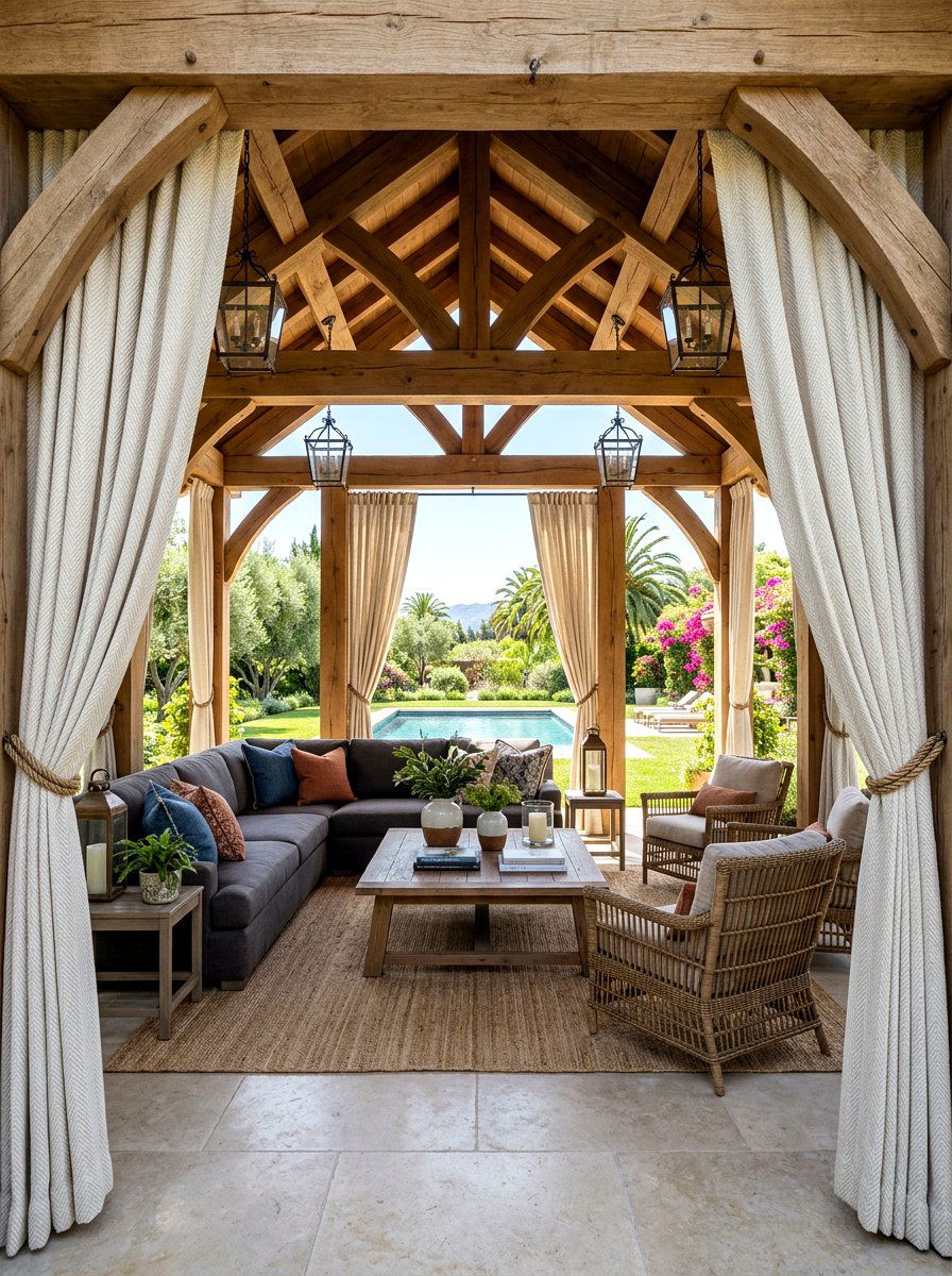Urban Balcony Metal Pergola - 30 patio pergola dining ideas