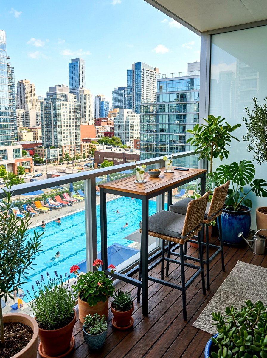 Urban Balcony Poolside - 30 poolside dining ideas