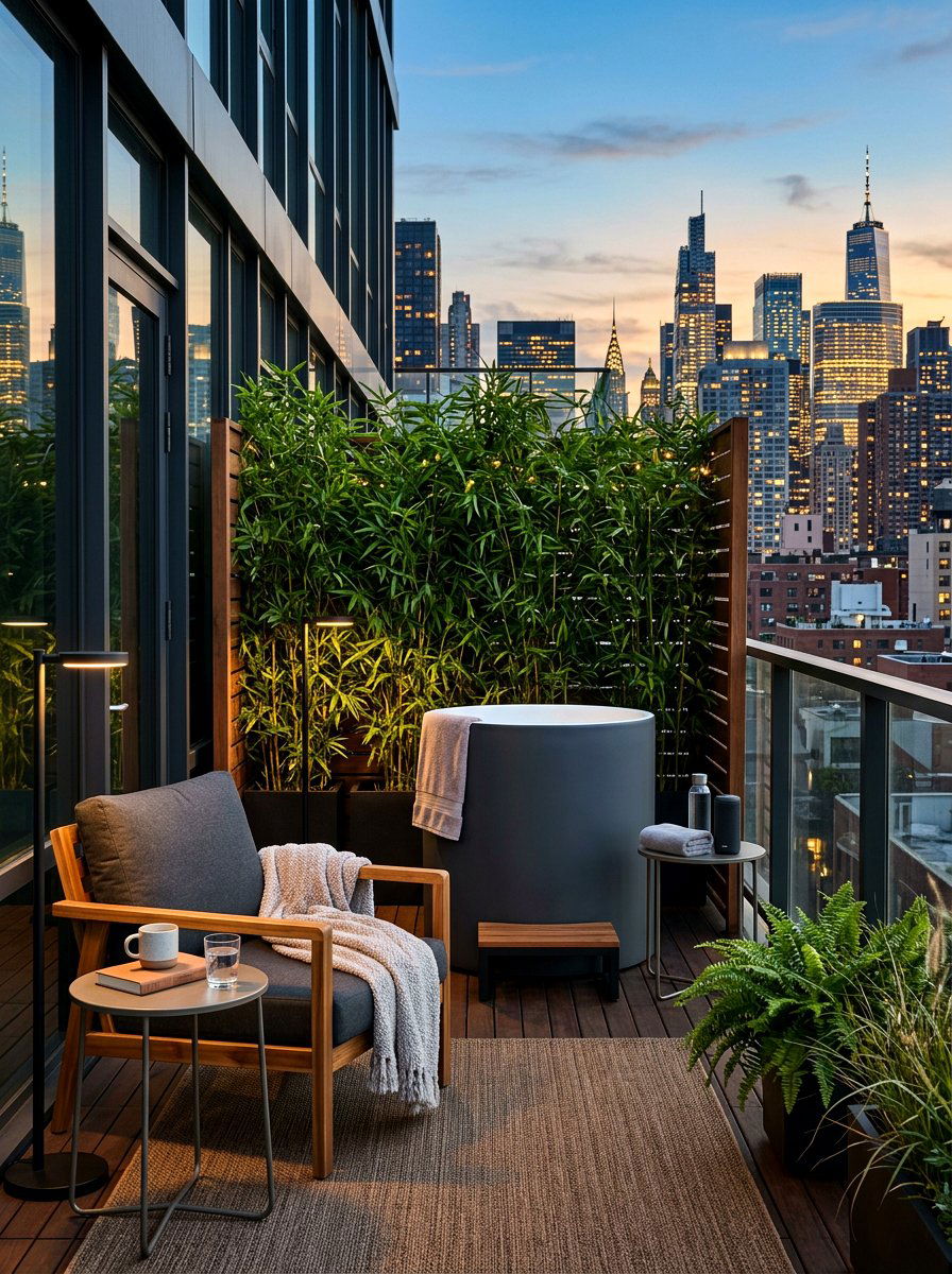 Urban Balcony Recovery Station - 30 ice bath room ideas