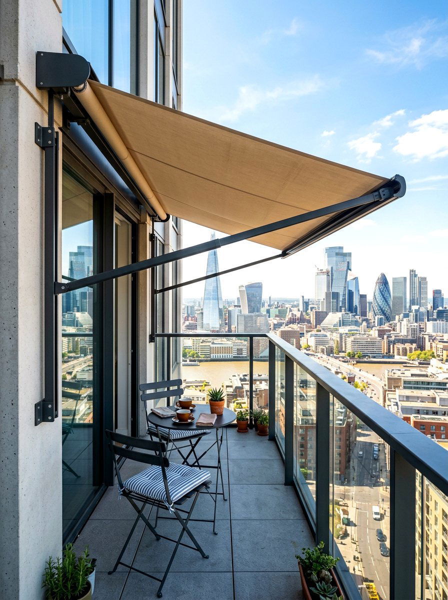 Urban Balcony Retractable Shade - 30 retractable canopy patio ideas