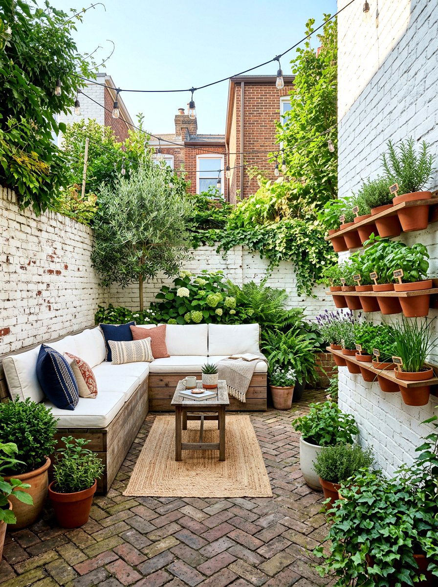Urban Brick Backyard - 30 brick patio ideas