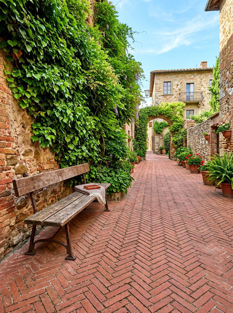 Urban Brick Flooring - 30 courtyard patio ideas