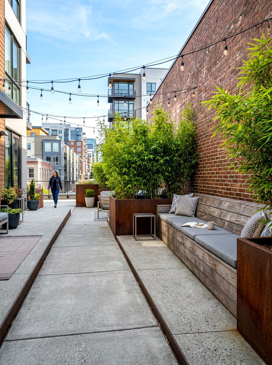 Urban Concrete Patio - 30 courtyard style backyard ideas