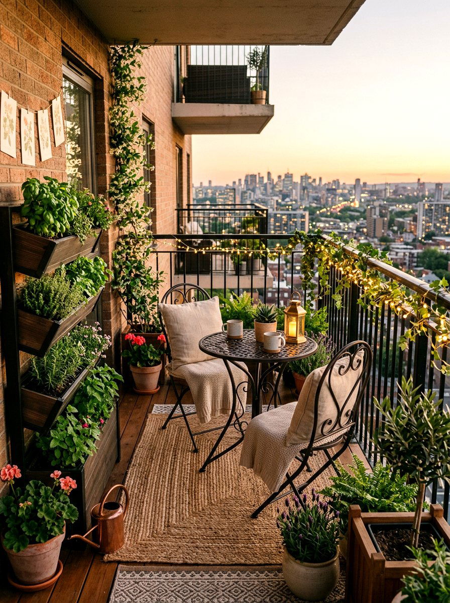 Urban Cottage Balcony - 30 tiny cottage decor ideas