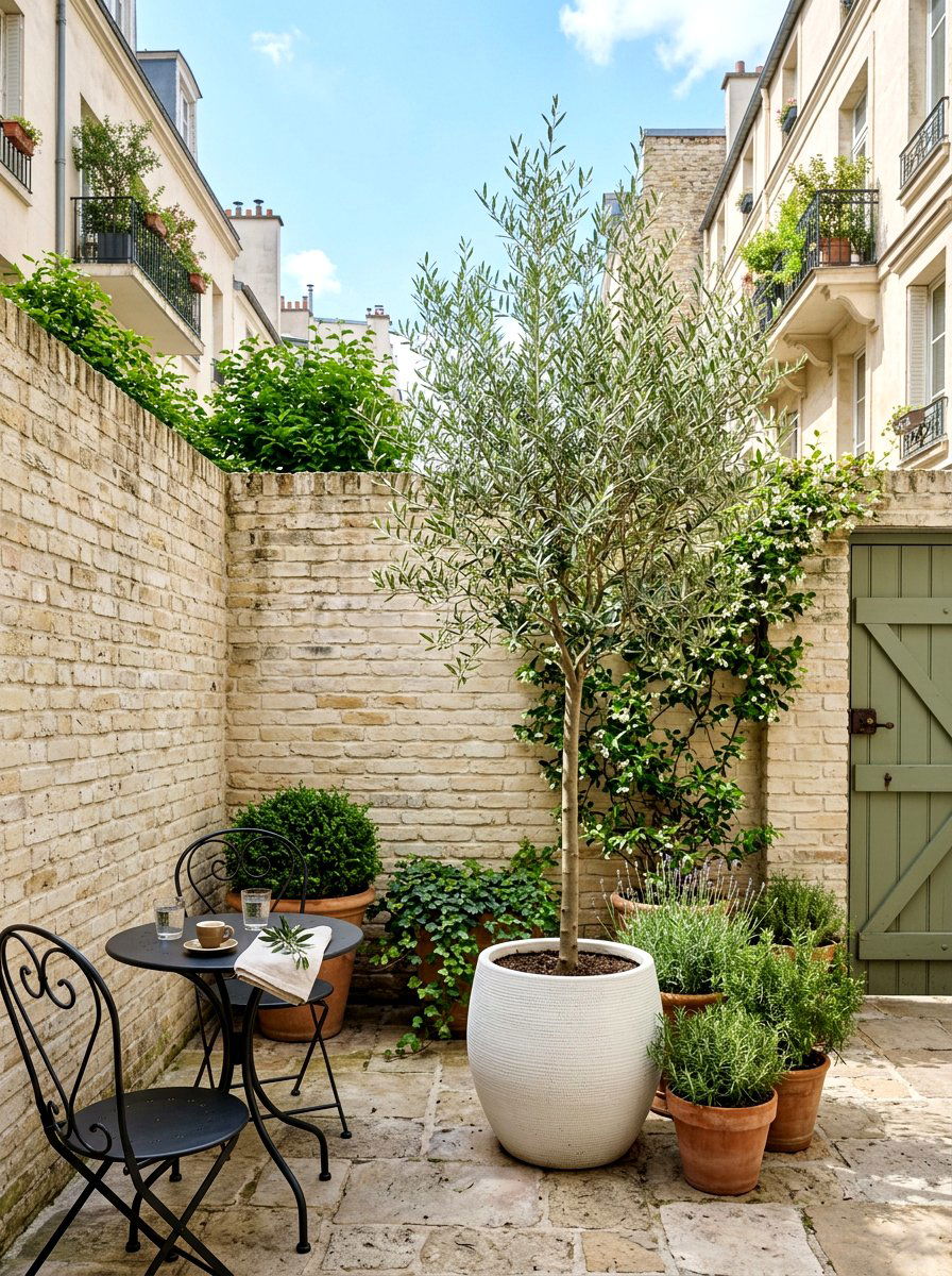 Urban Courtyard Olive Tree - 30 olive tree patio ideas