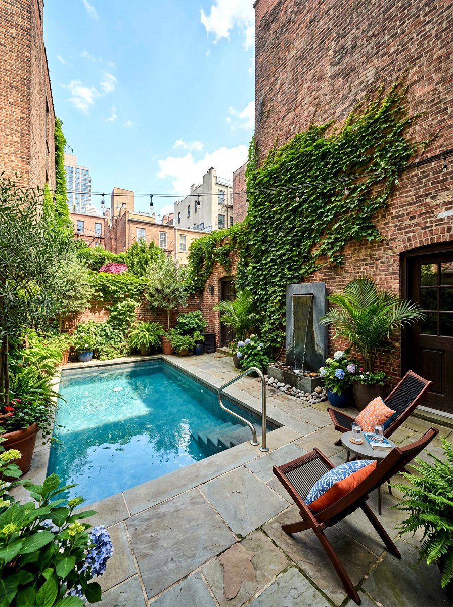 Urban Courtyard Plunge Pool - 30 plunge pool patio ideas