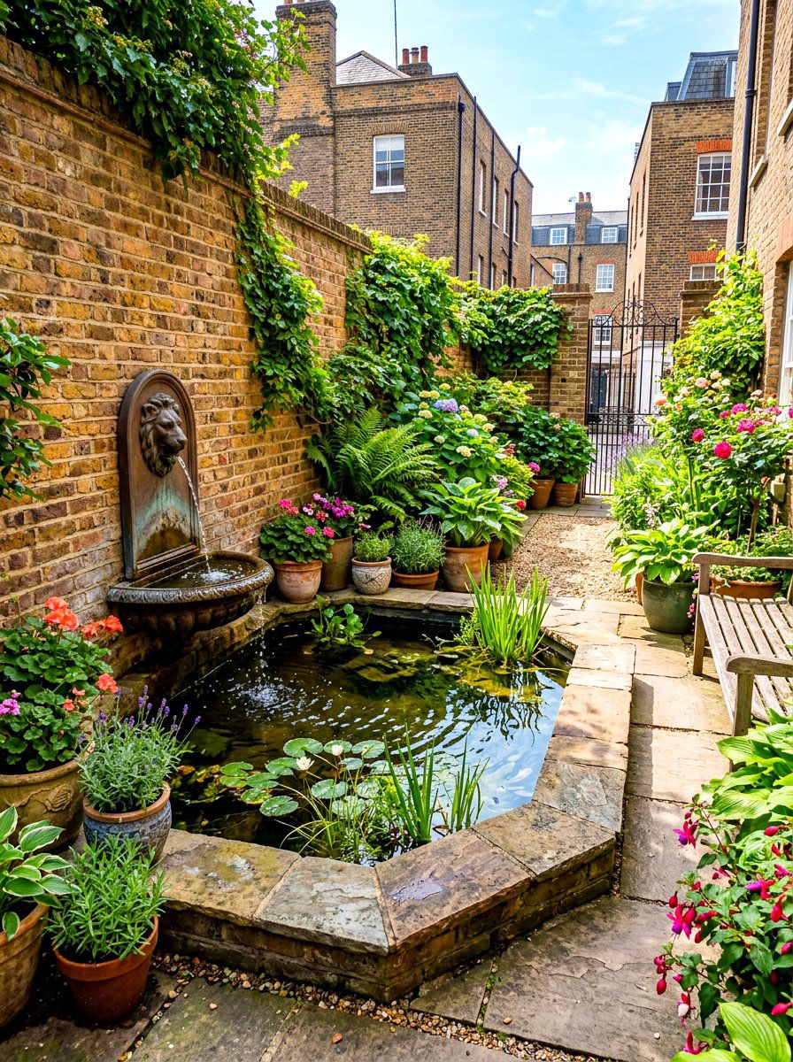Urban Courtyard Pond - 30 backyard pond ideas