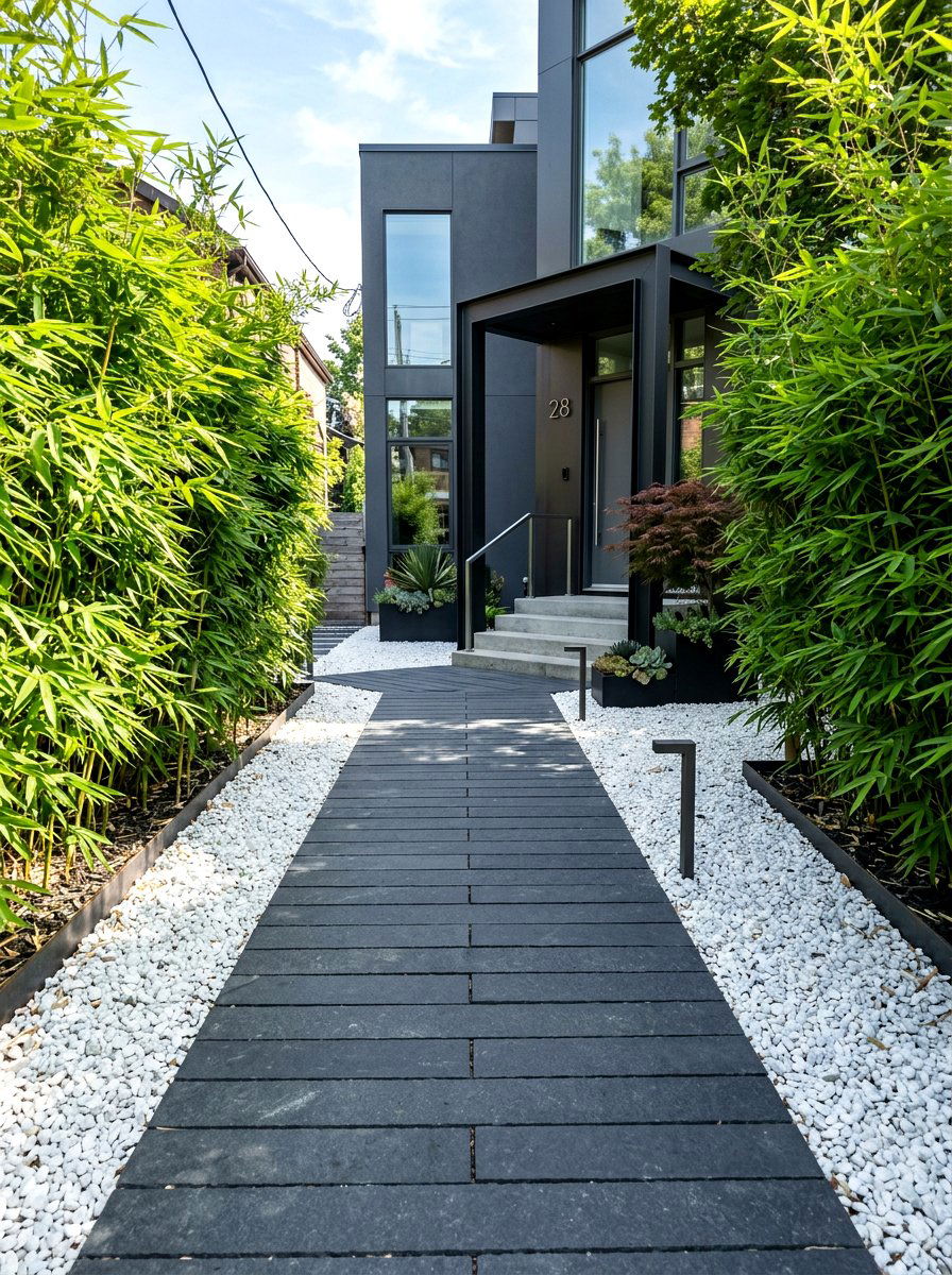 Urban Dark Basalt Path - 30 front garden path ideas