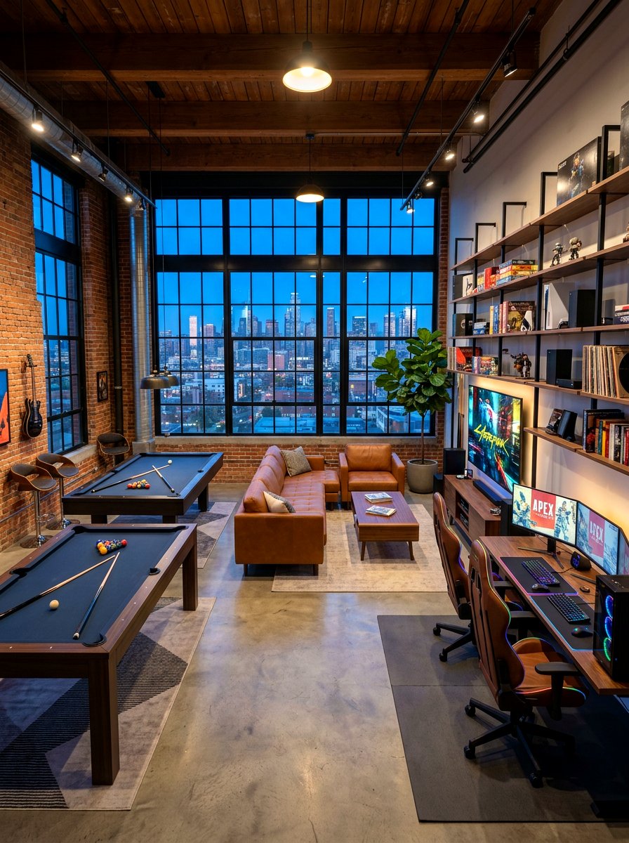 Urban Loft Game Space - 30 game room ideas