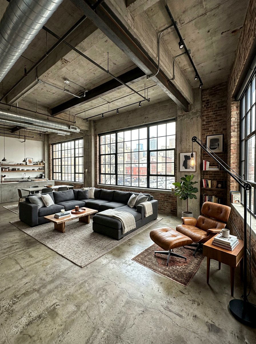 Urban Loft Living Space - 30 L shaped living room ideas