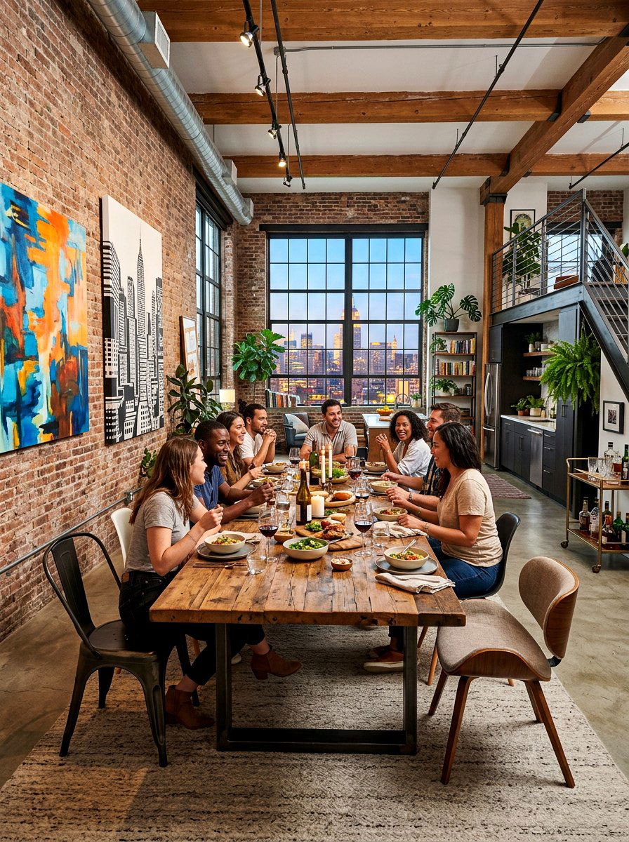Urban Loft Style - 30 casual dinner table ideas