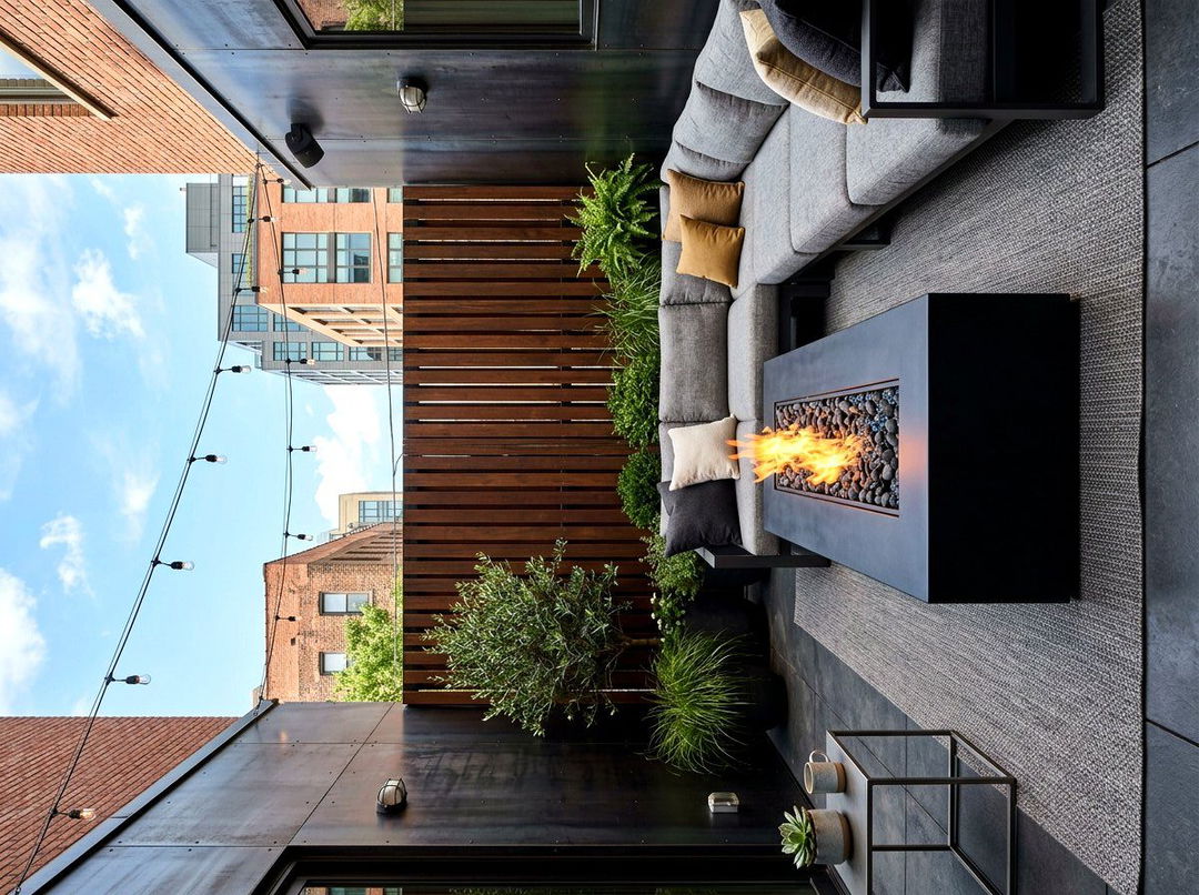 Urban Outdoor Fire Lounge - 30 sunken fire lounge ideas