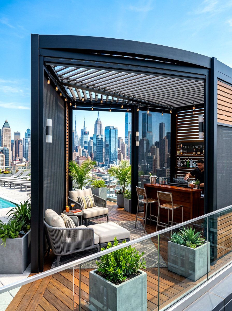 Urban Rooftop Cabana - 30 cabana lounge ideas