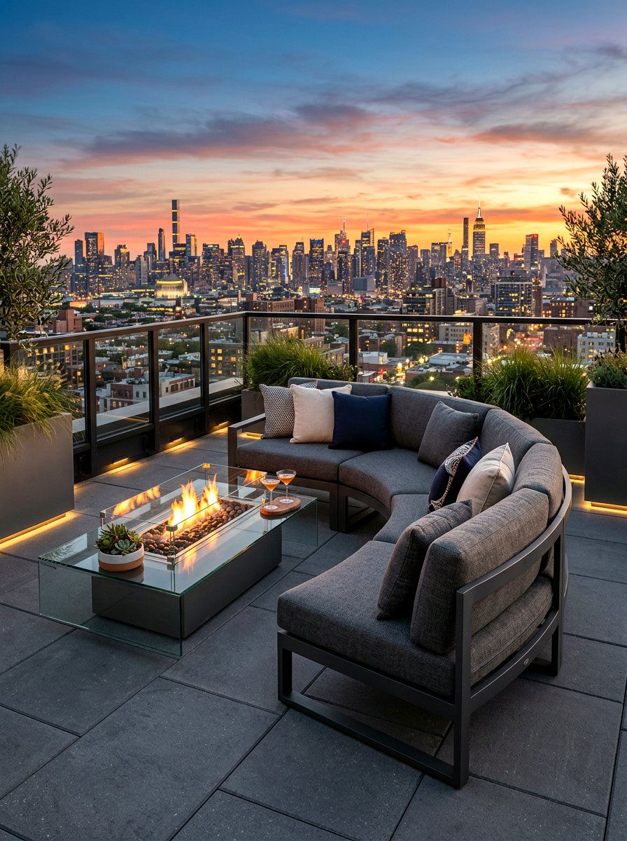 Urban Rooftop Curved Sectional - 30 curved patio sofa ideas