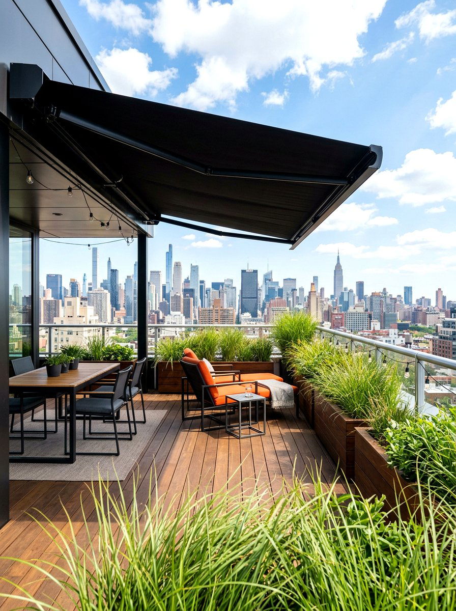Urban Rooftop Deck - 30 covered deck dining ideas