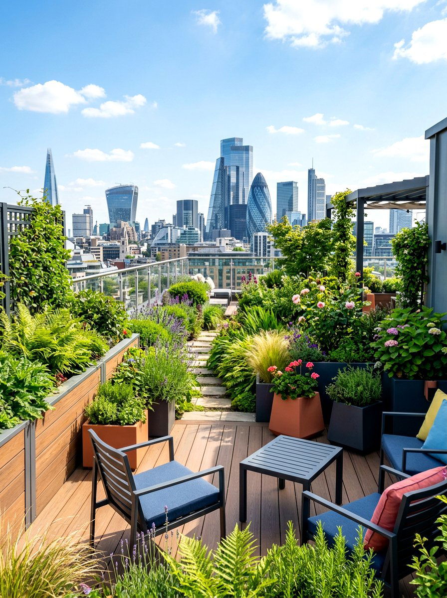 Urban Rooftop Garden - 30 rooftop patio garden ideas