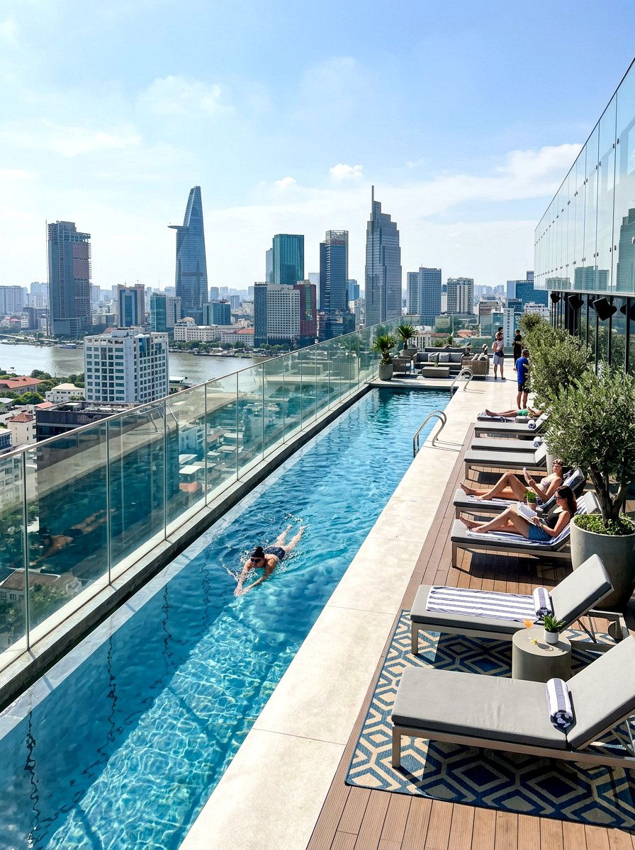 Urban Rooftop Pool - 30 narrow pool ideas