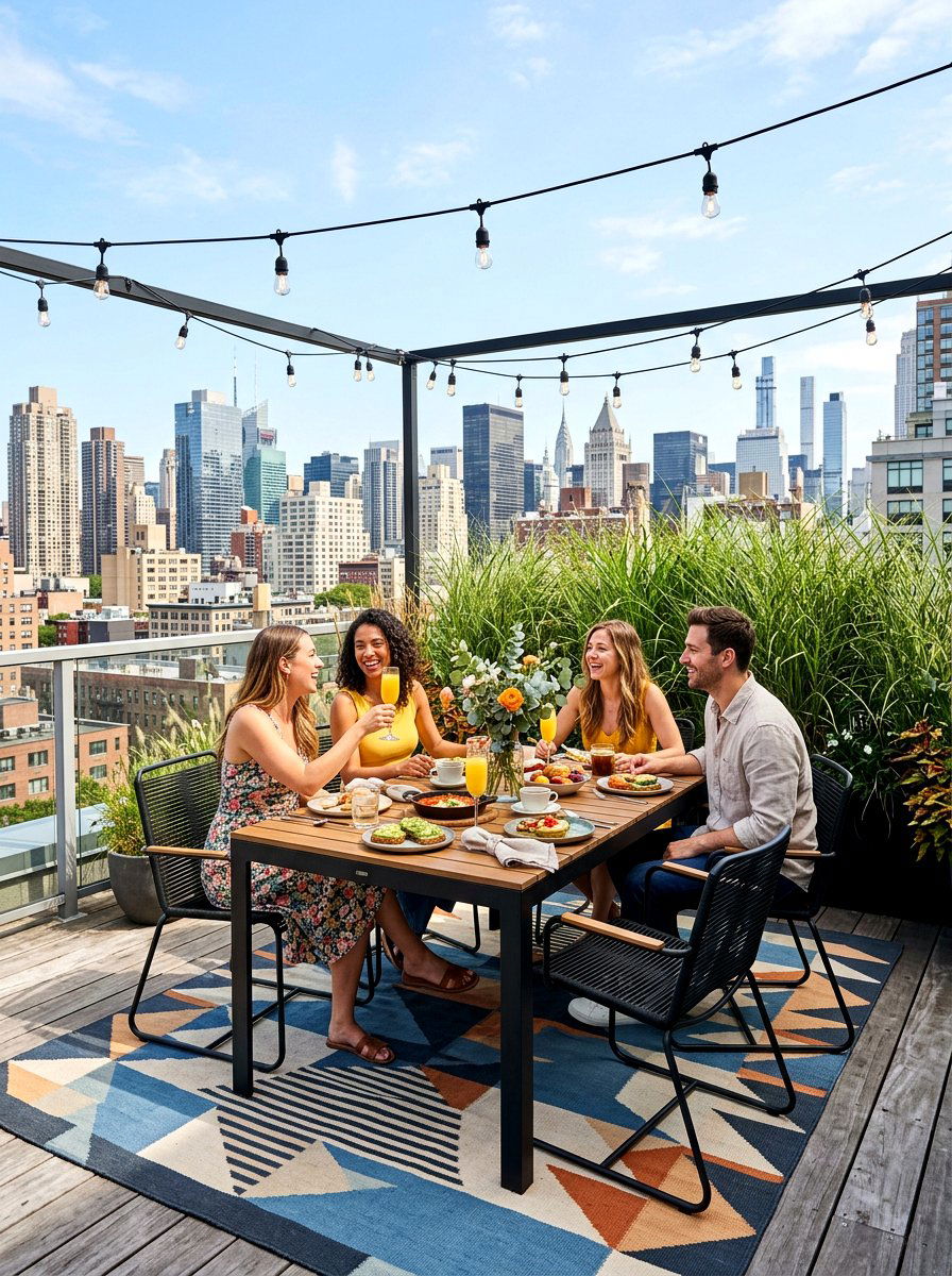 Urban Rooftop Setup - 30 patio brunch setup ideas