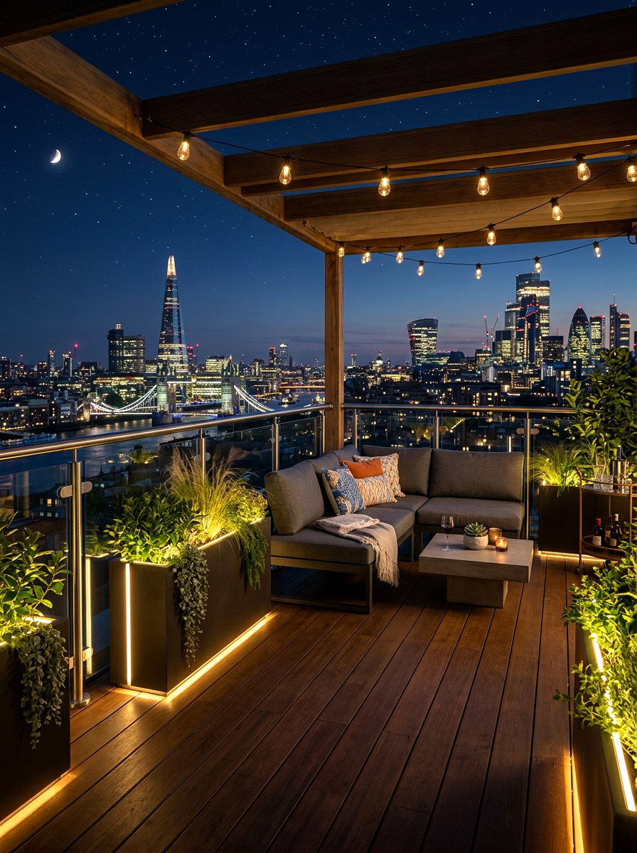 Urban Rooftop Starlit Patio - 30 starlit patio ideas