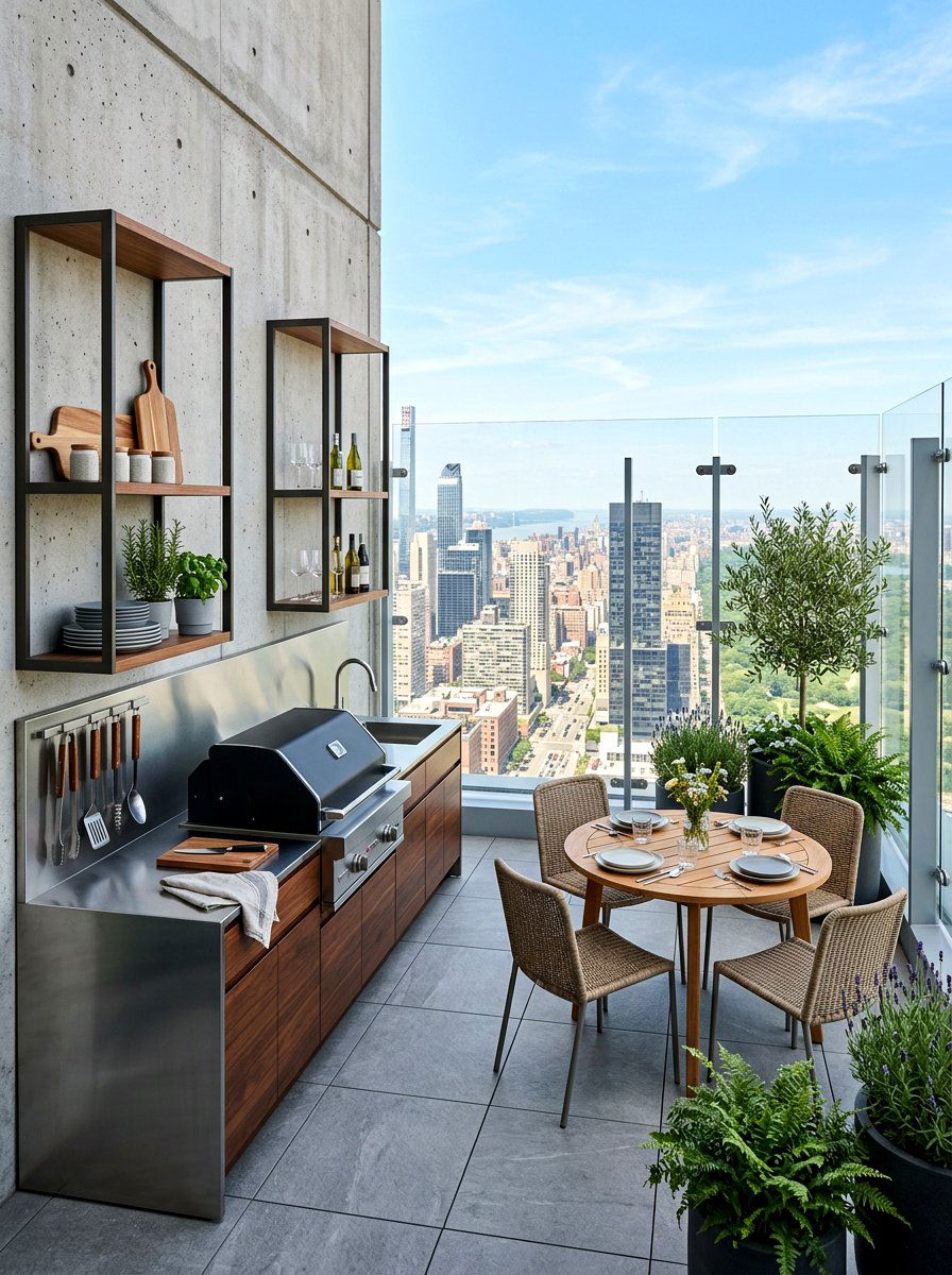 Urban Terrace Outdoor Cooking Spot - 30 small outdoor kitchen ideas