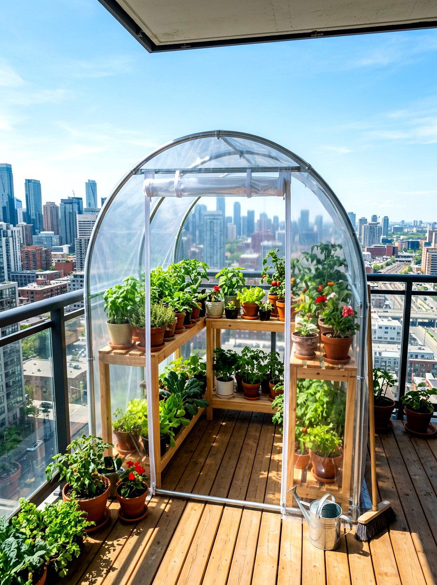Urban balcony hoop house - 30 hoop house garden ideas