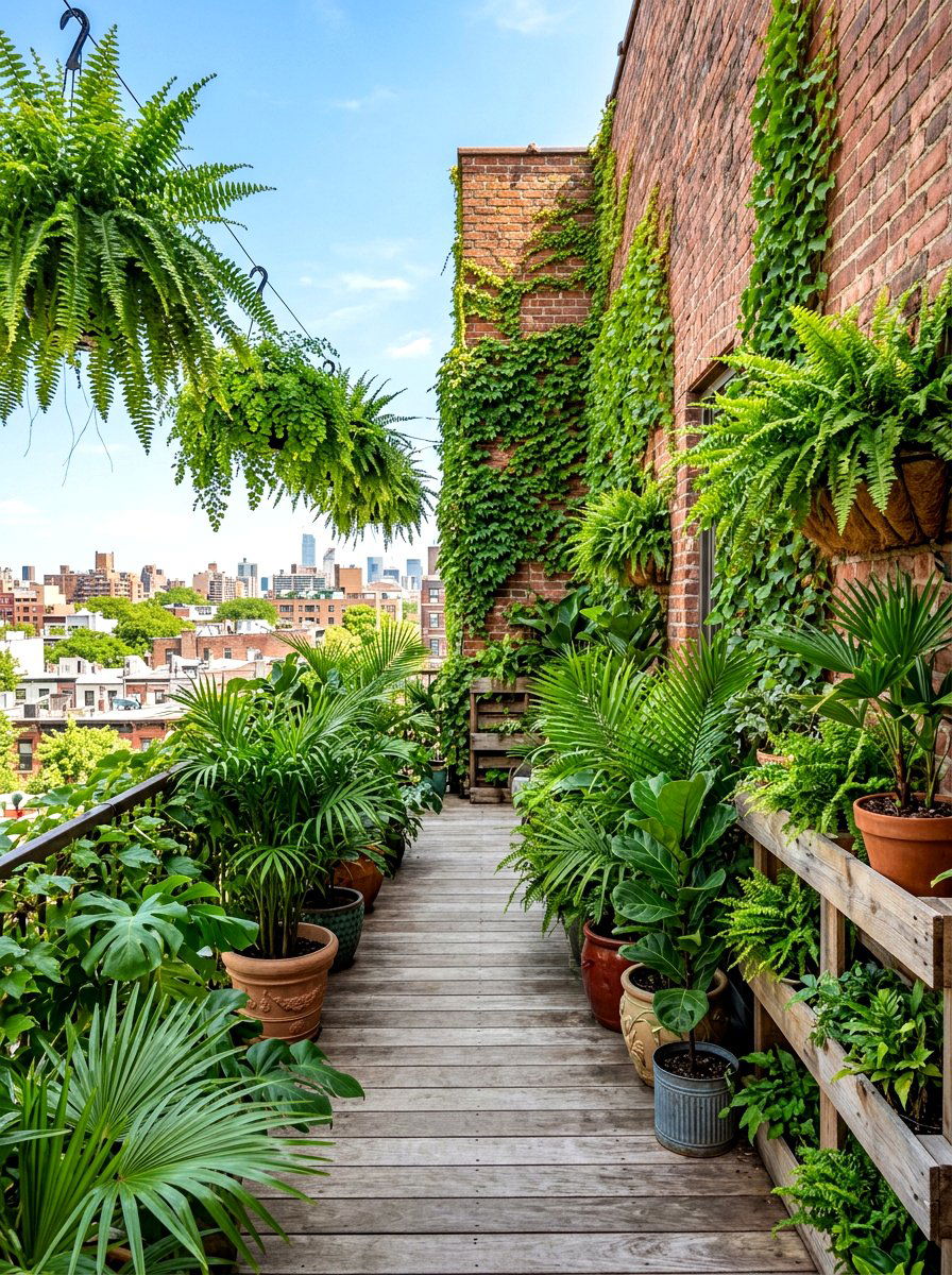Urban jungle transition - 30 breezeway garden ideas