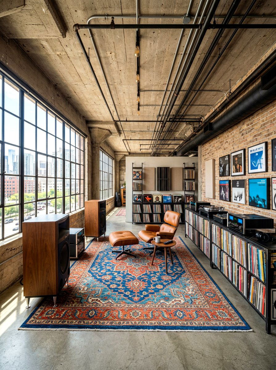 Urban loft music space - 30 record listening room ideas