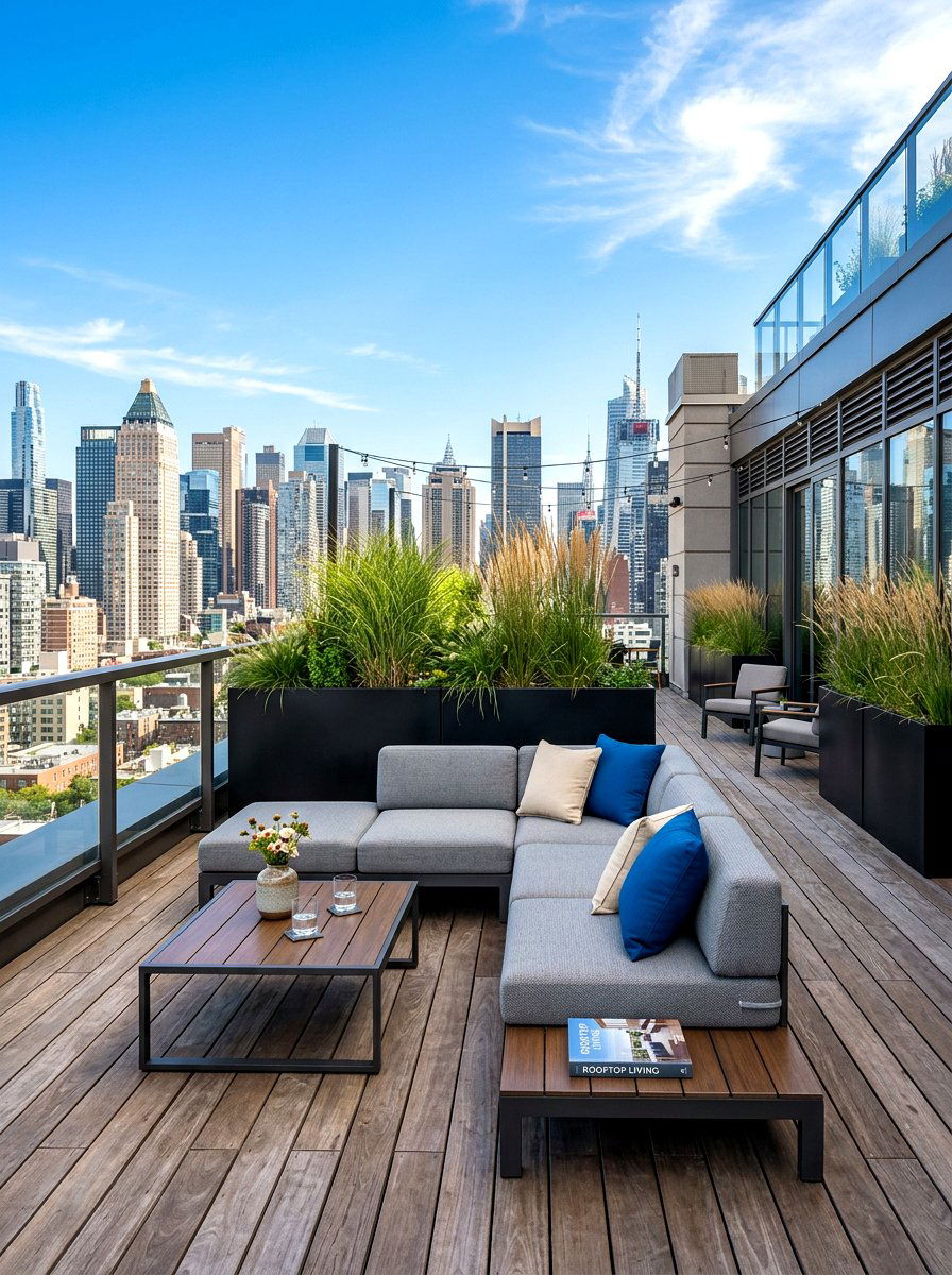 Urban rooftop lounge furniture - 30 patio conversation area ideas