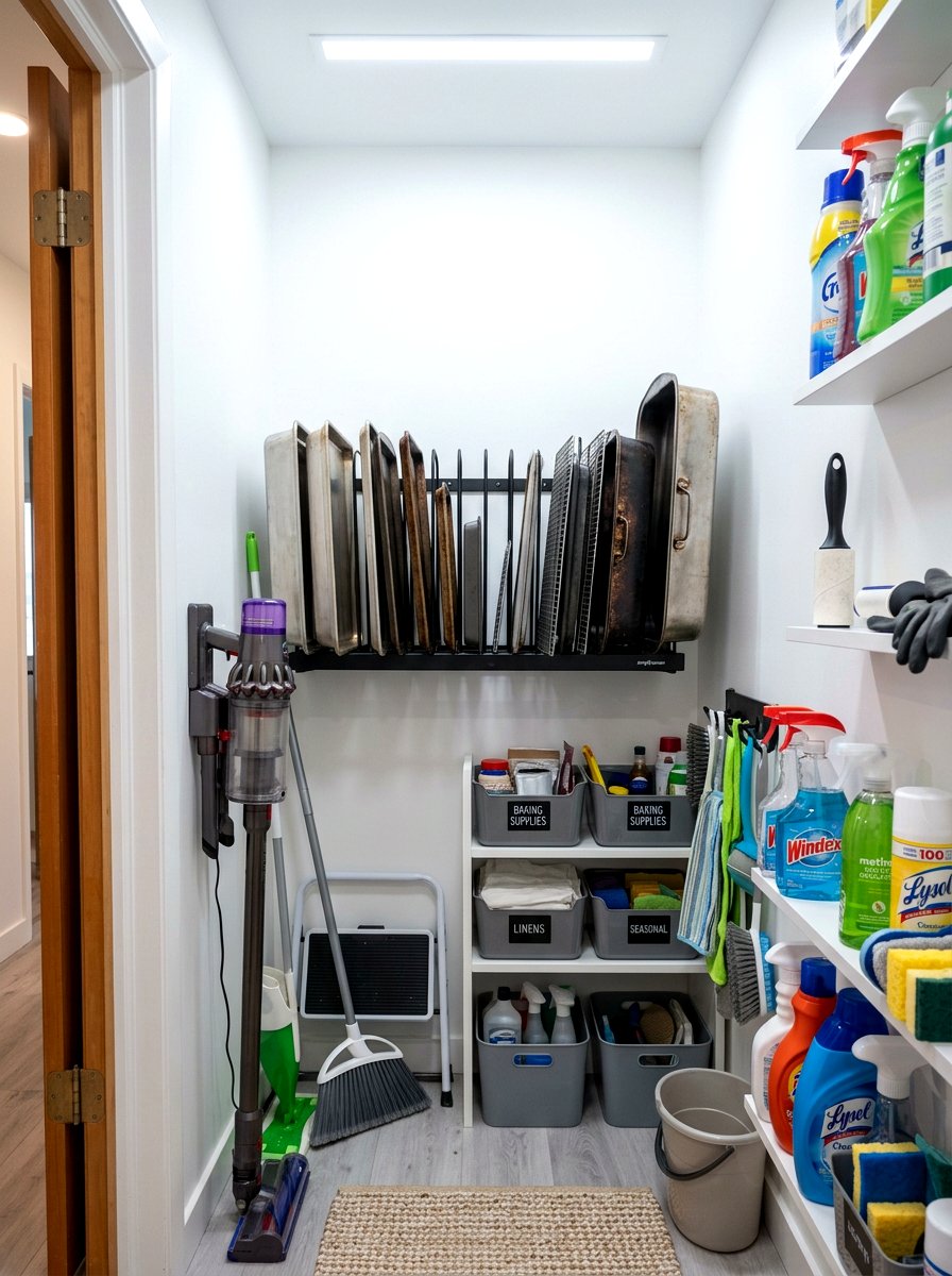 Utility Closet Rack - 30 baking sheet storage ideas
