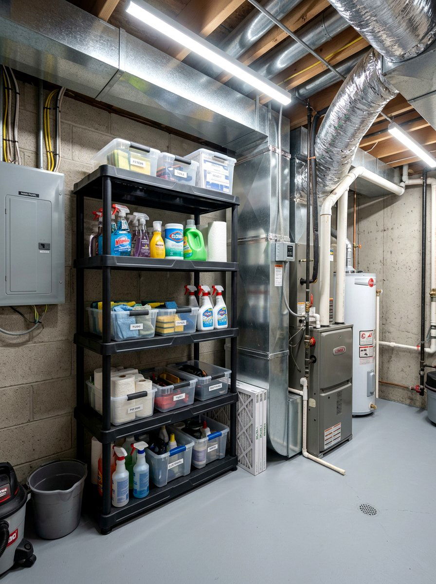 Utility Room Shelving - 30 basement storage ideas