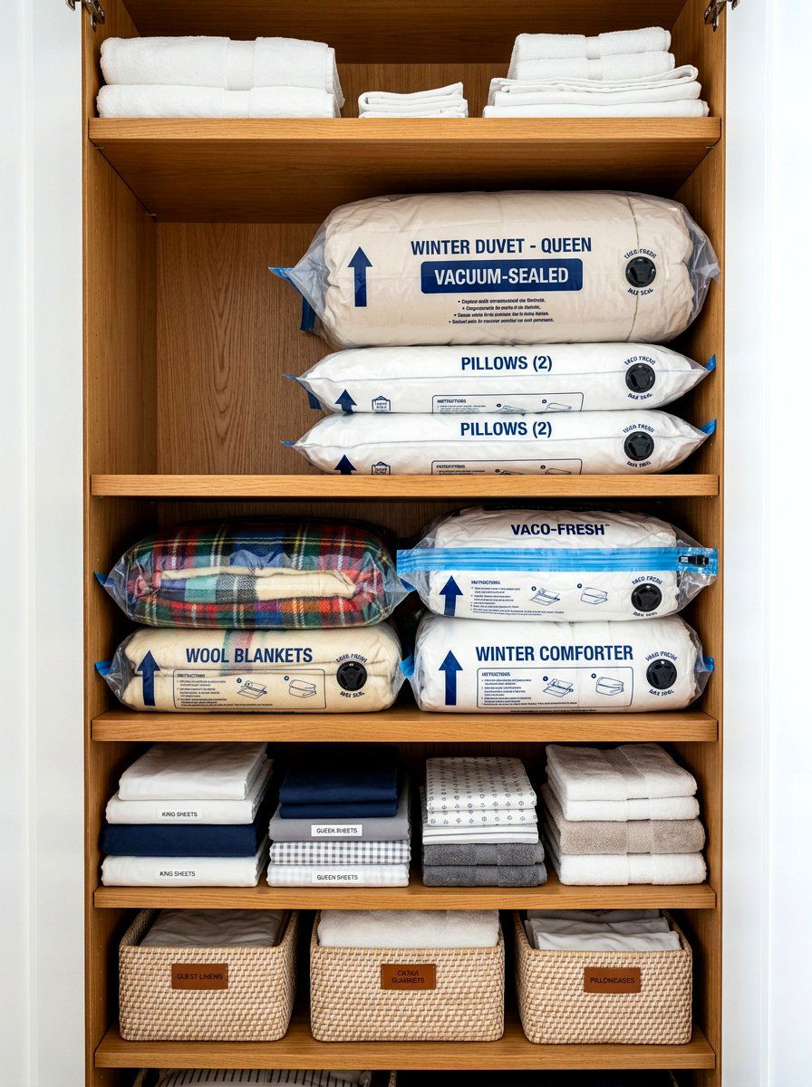 Vacuum Sealed Bags - 30 seasonal decor storage ideas