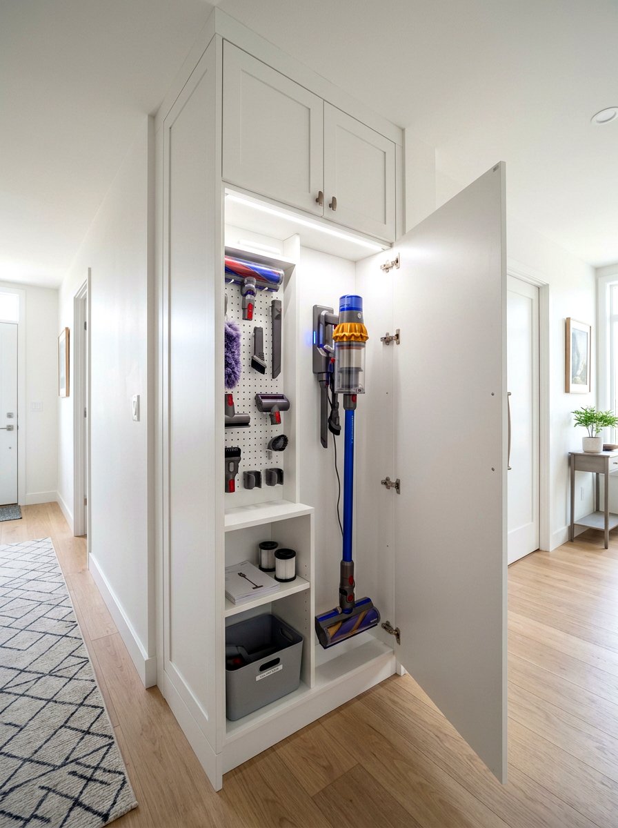 Vacuum storage cabinet - 30 cleaning supply storage ideas