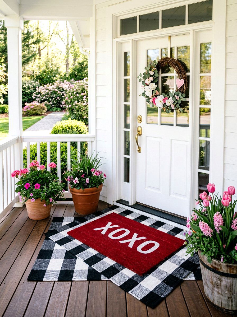 Valentine Door Mat For Front Porch - 30 Valentine home decor ideas