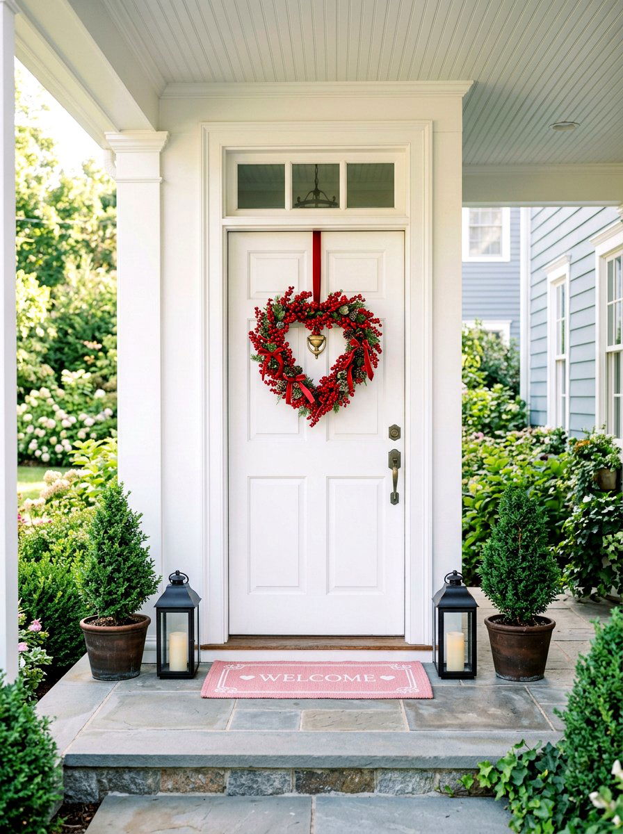 Valentine Heart Wreath For Front Door - 30 Valentine home decor ideas