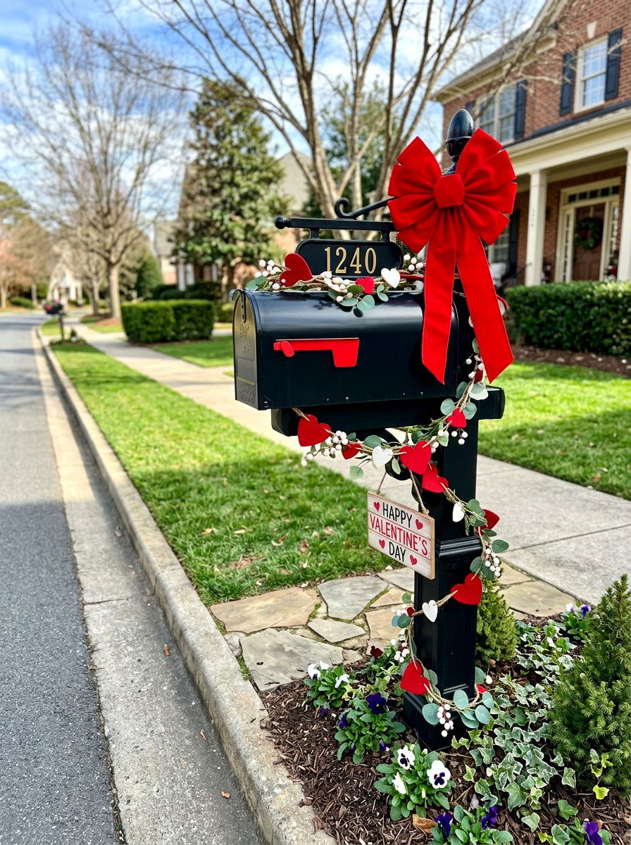 Valentine Mailbox Decor - 30 front porch Valentine decor ideas
