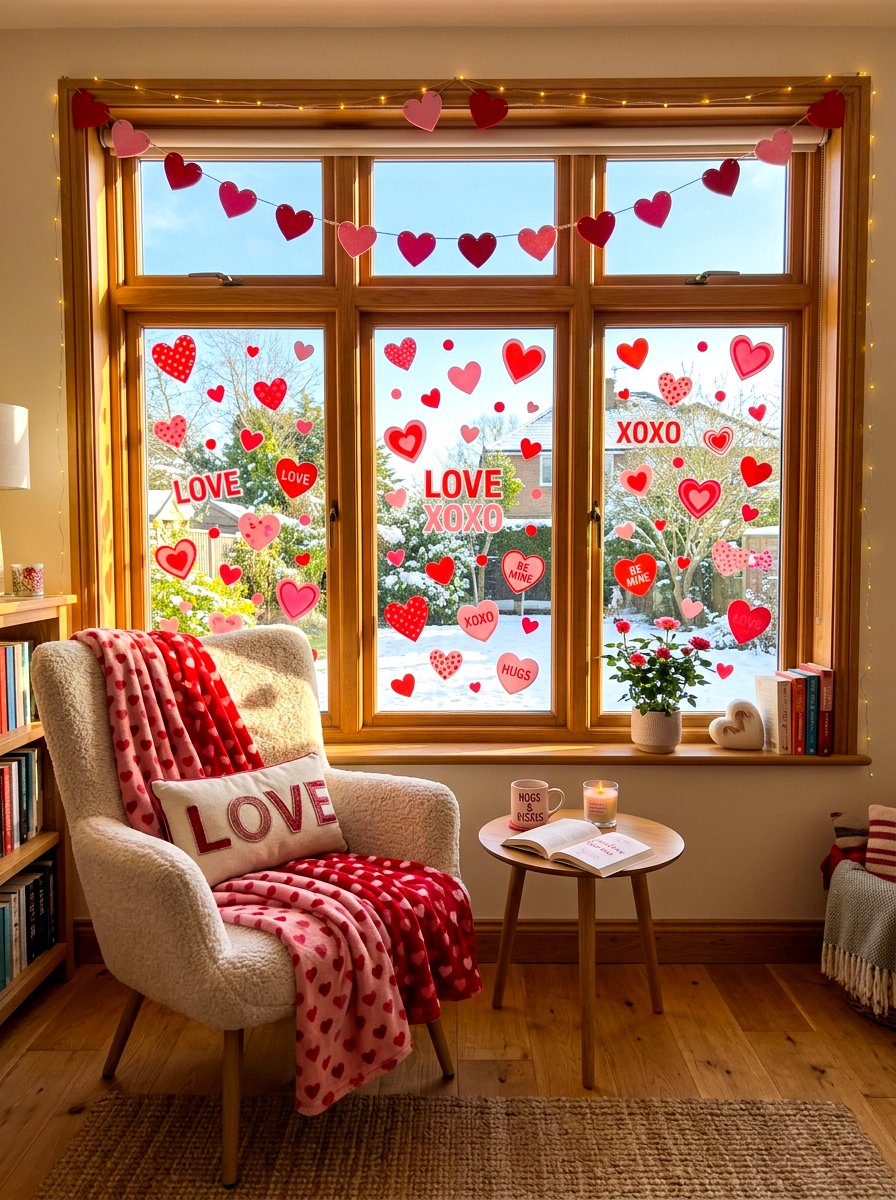 Valentine Window Clings And Decorations - 30 Valentine home decor ideas