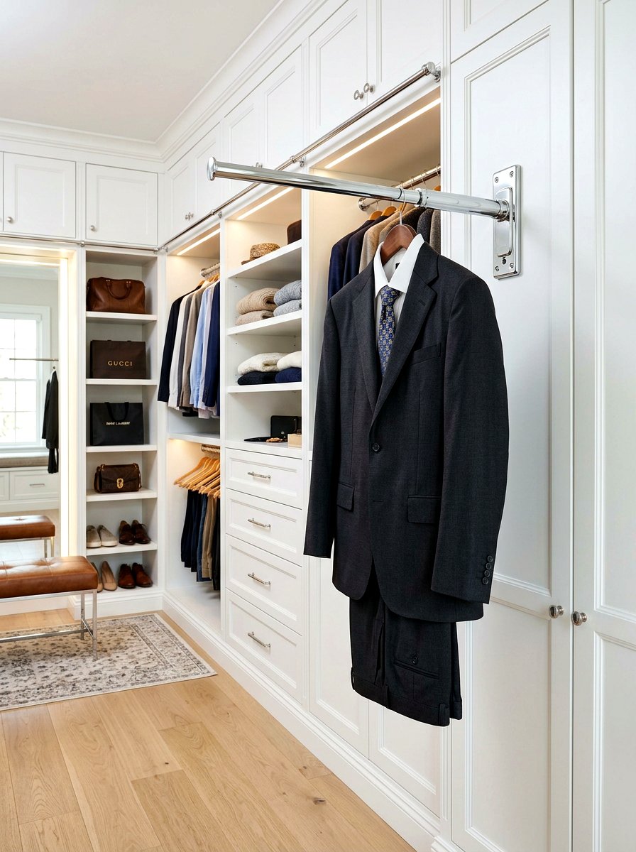 Valet Rod Installation - 30 closet organization ideas
