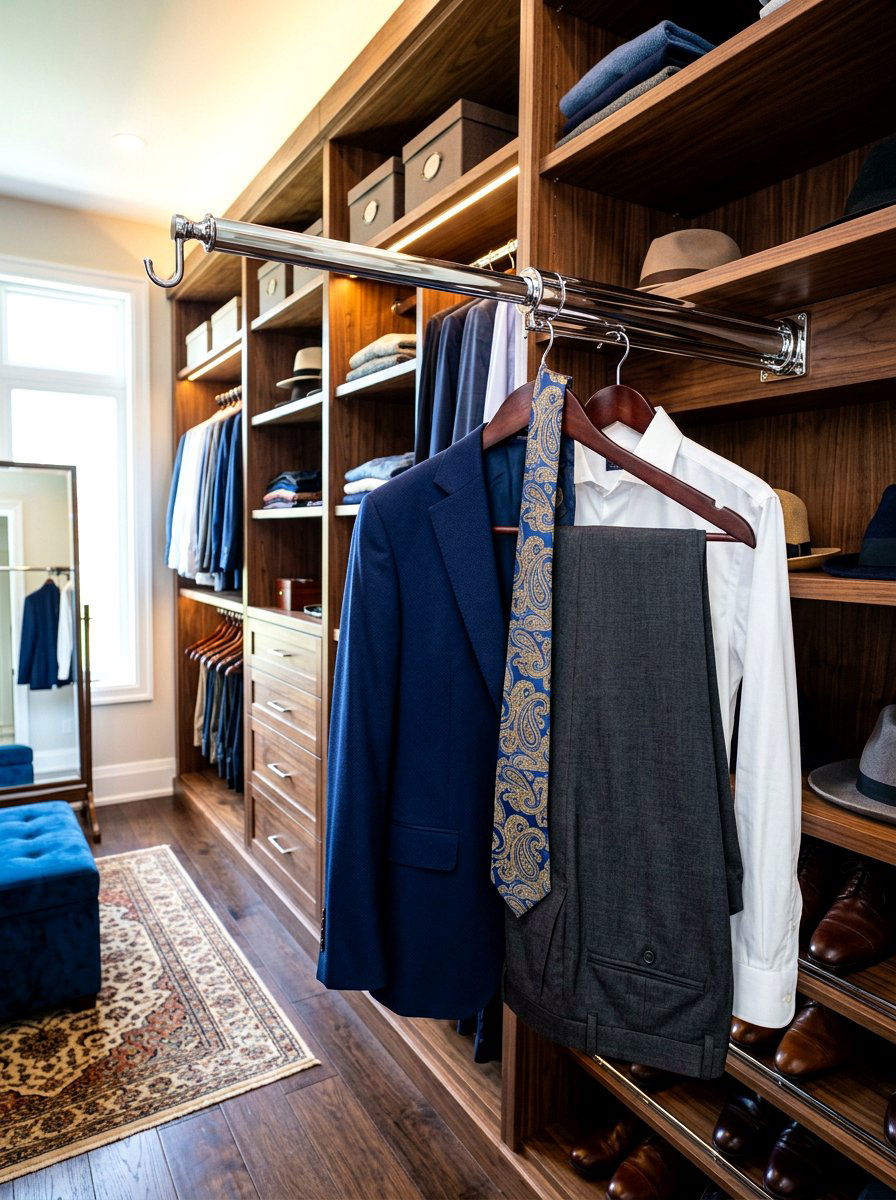 Valet Rod - 30 organizing small closets ideas
