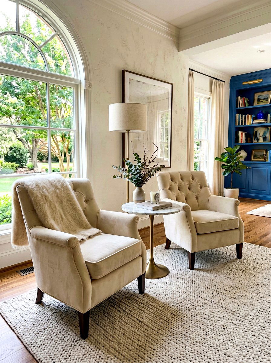Vanilla Sitting Area - 30 layered neutral decor ideas