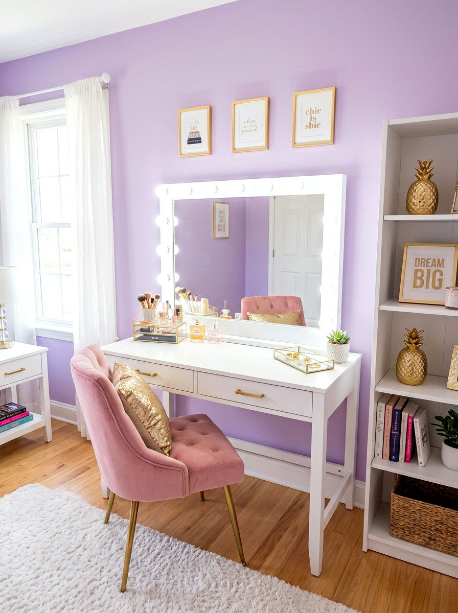 Vanity Desk Combo Teen - 30 teen bedroom desk ideas