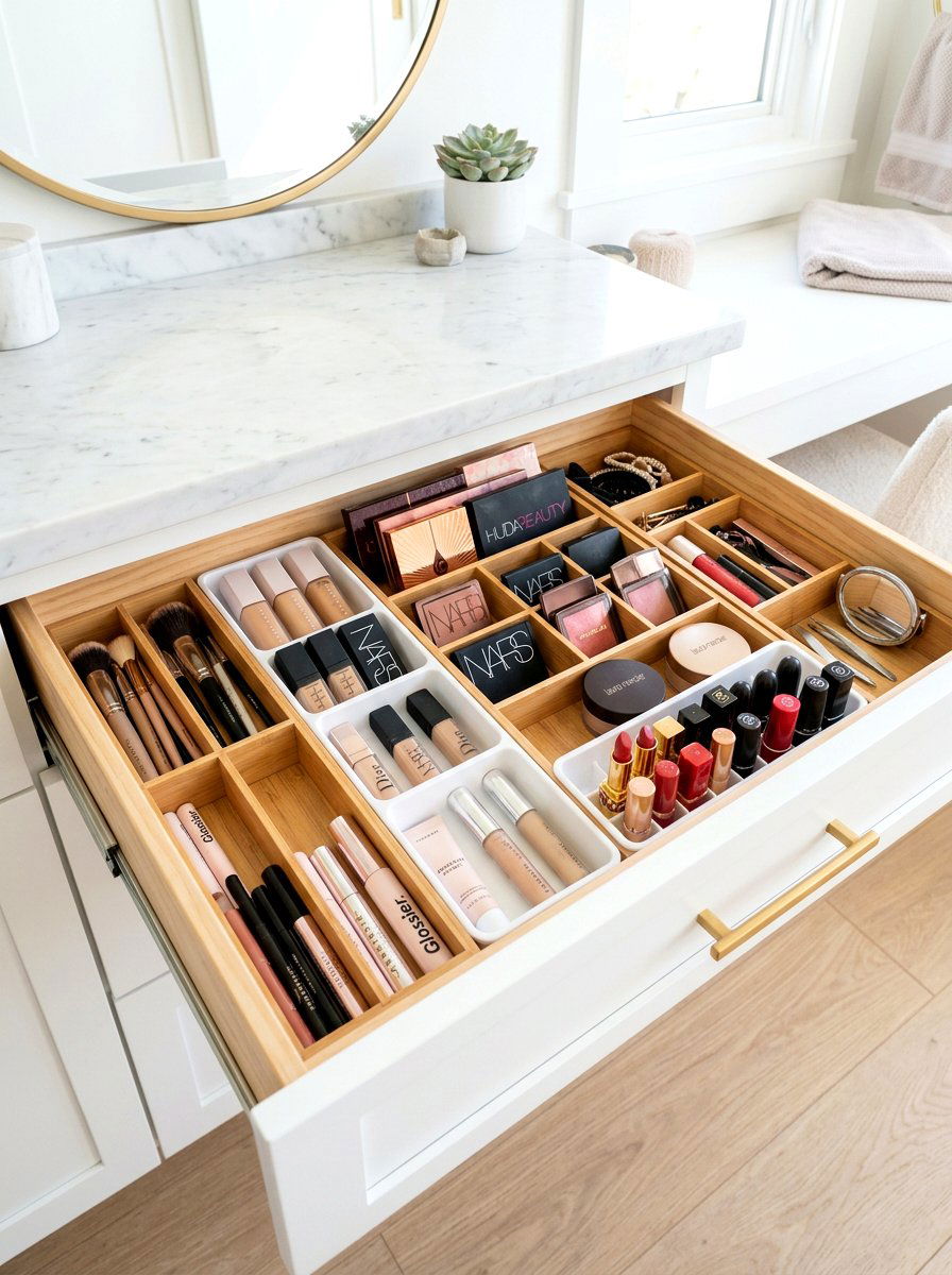 Vanity Drawer Dividers - 30 tiny bathroom storage ideas