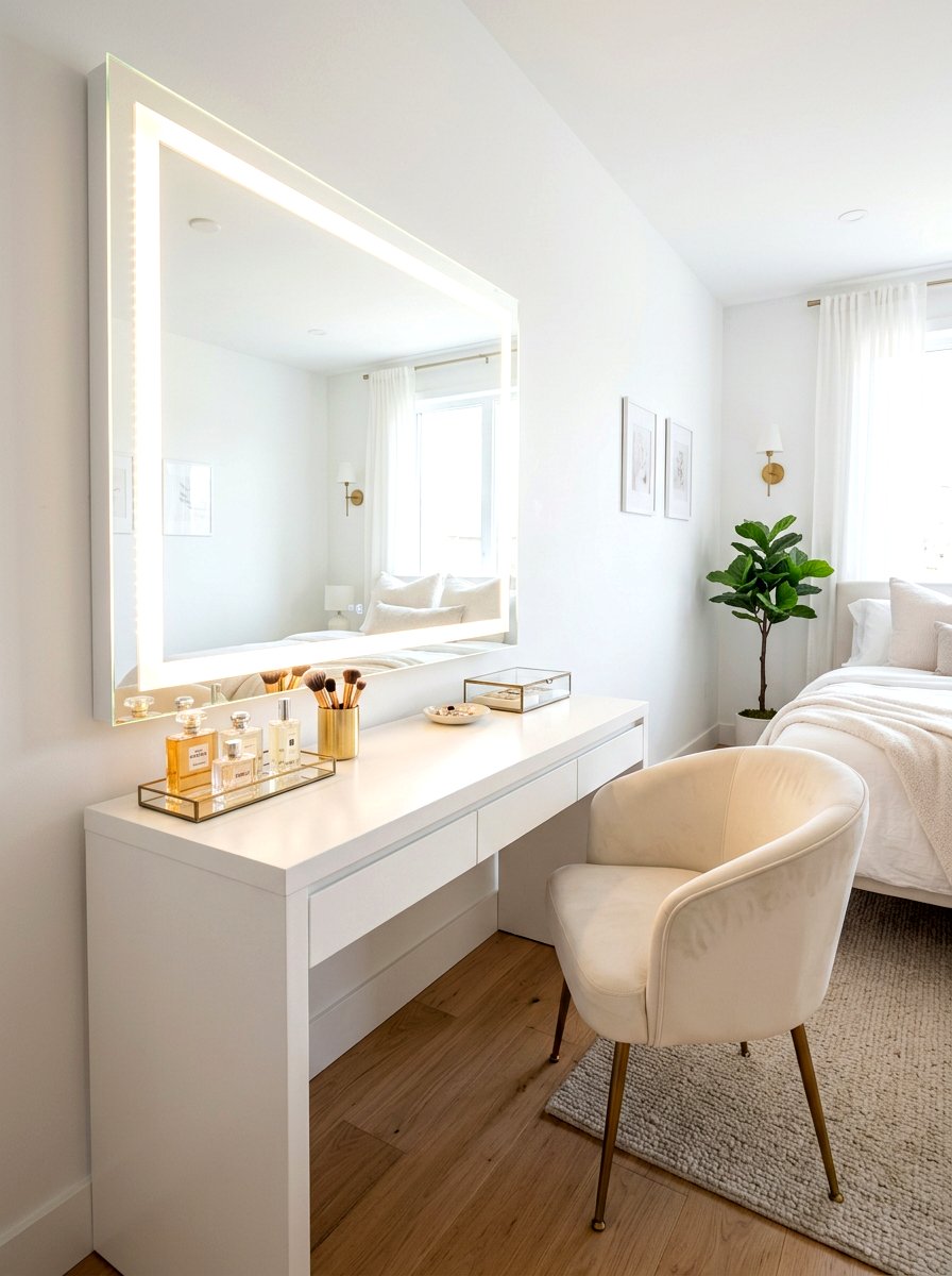 Vanity Mirror LED Lighting - 30 ambient lighting bedroom ideas