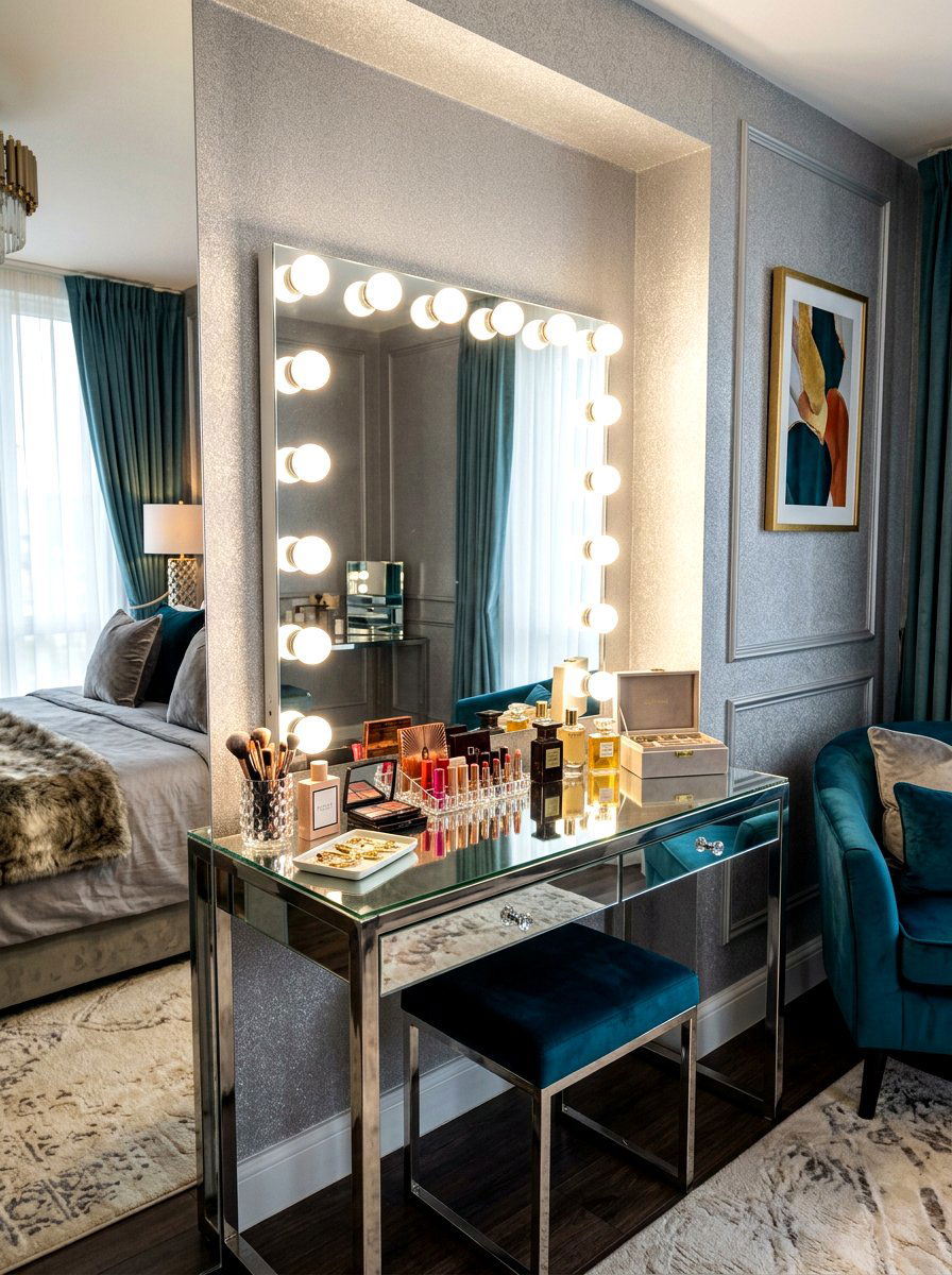 Vanity Mirror With Lights - 30 bedroom alcove ideas