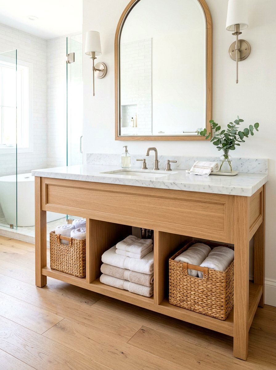 Vanity Open Cubby - 30 towel storage ideas