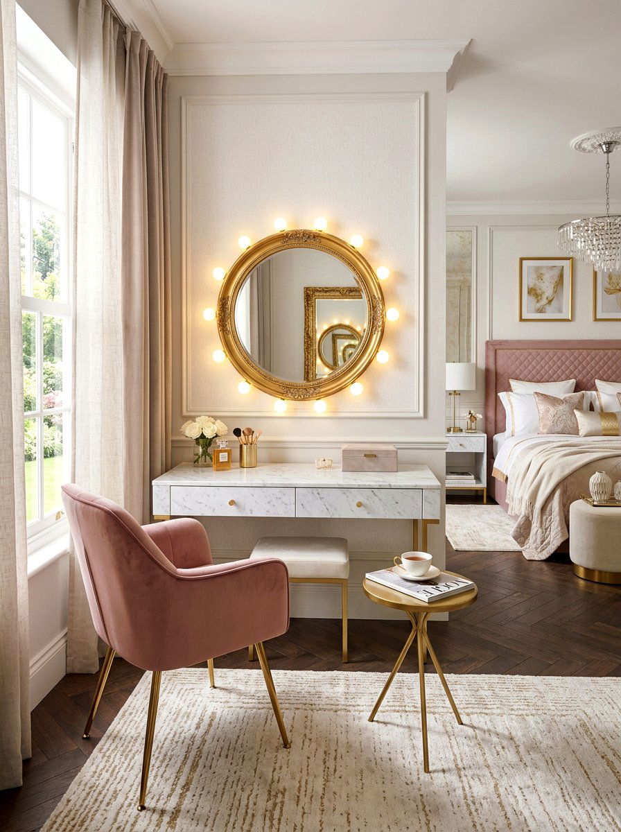 Vanity Seating Area - 30 bedroom mini lounge ideas