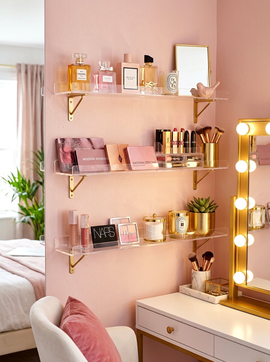 Vanity wall shelf - 30 wall shelf decor ideas