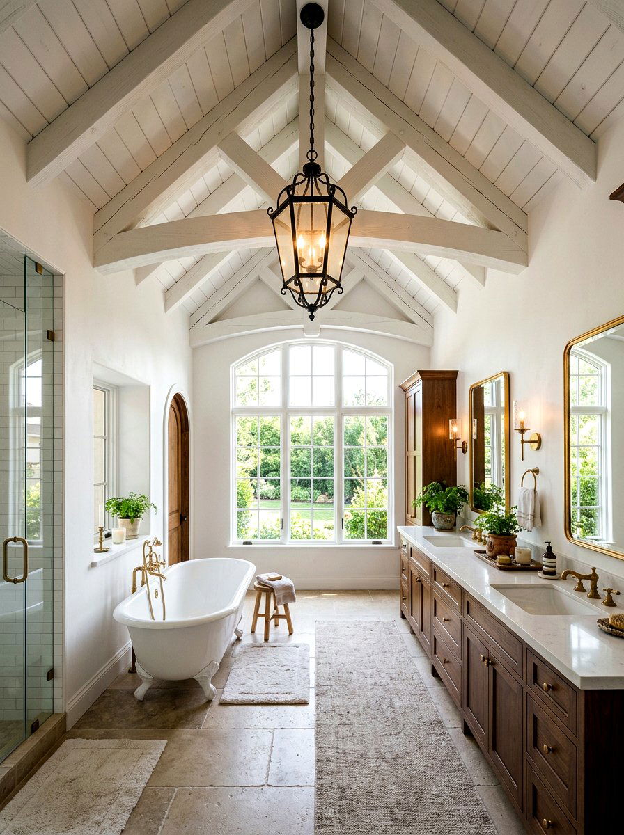 Vaulted Ceiling Bathroom - 30 Hamptons bathroom ideas