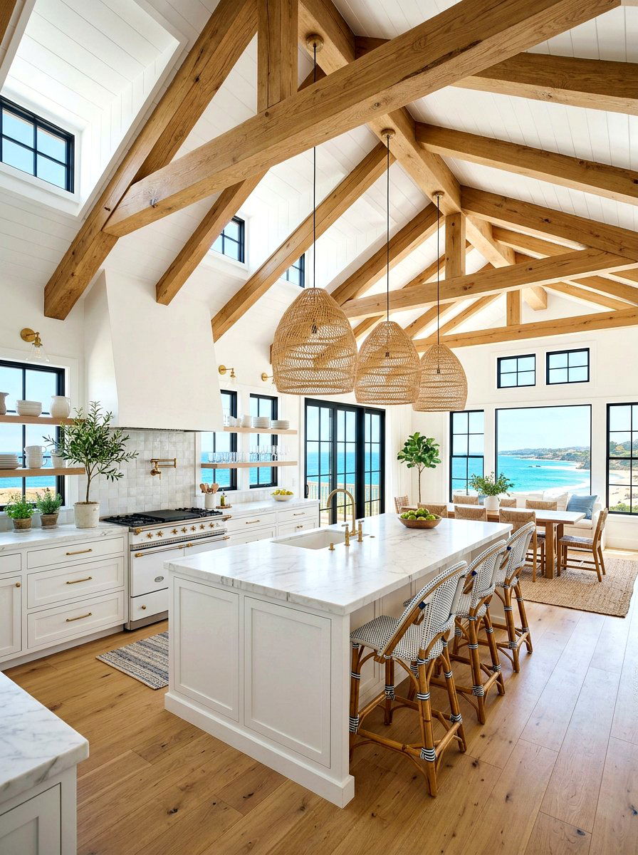 Vaulted Ceiling Coastal Kitchen - 30 coastal kitchen ideas