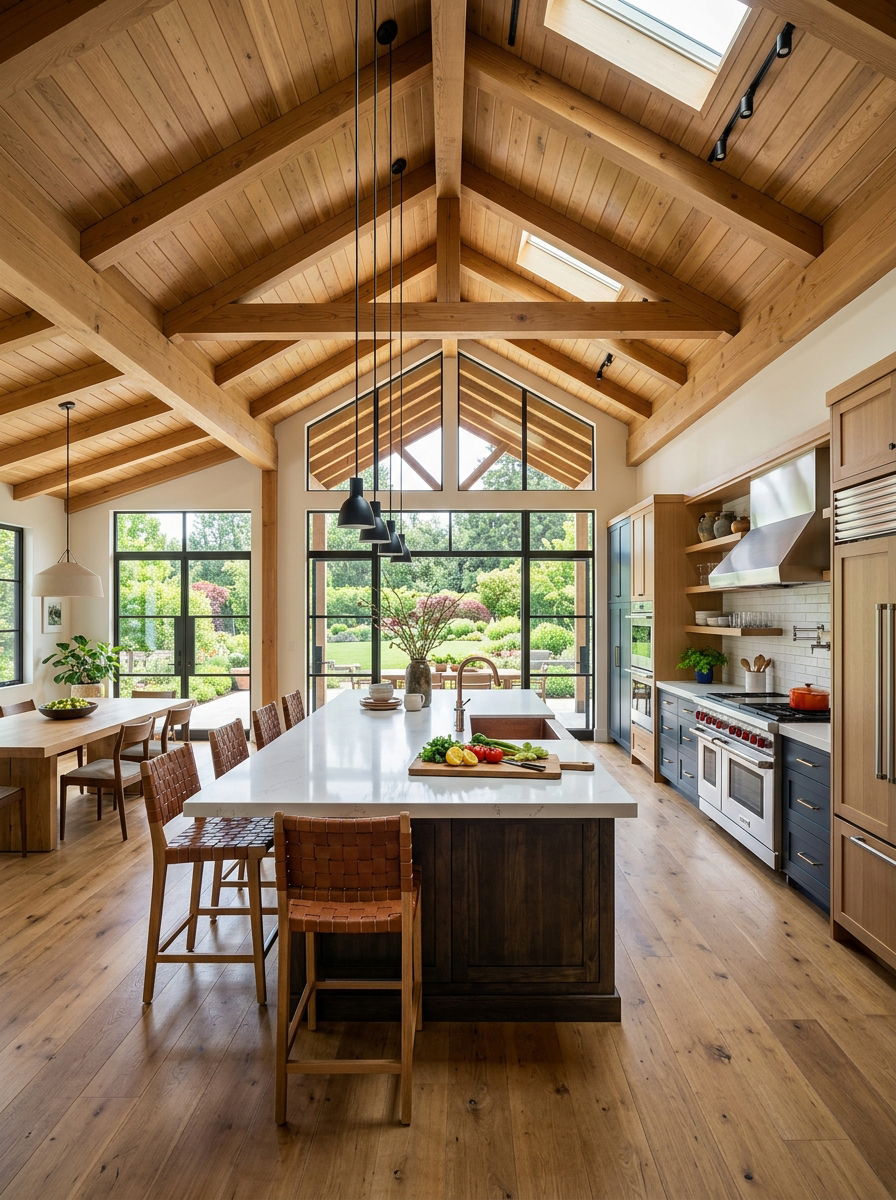 Vaulted Ceiling Design - 30 wine country kitchen ideas